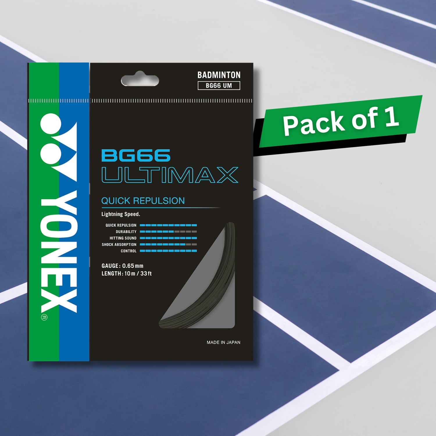 Yonex BG 66 Ultimax Badminton Strings, 0.65mm - Best Price online Prokicksports.com