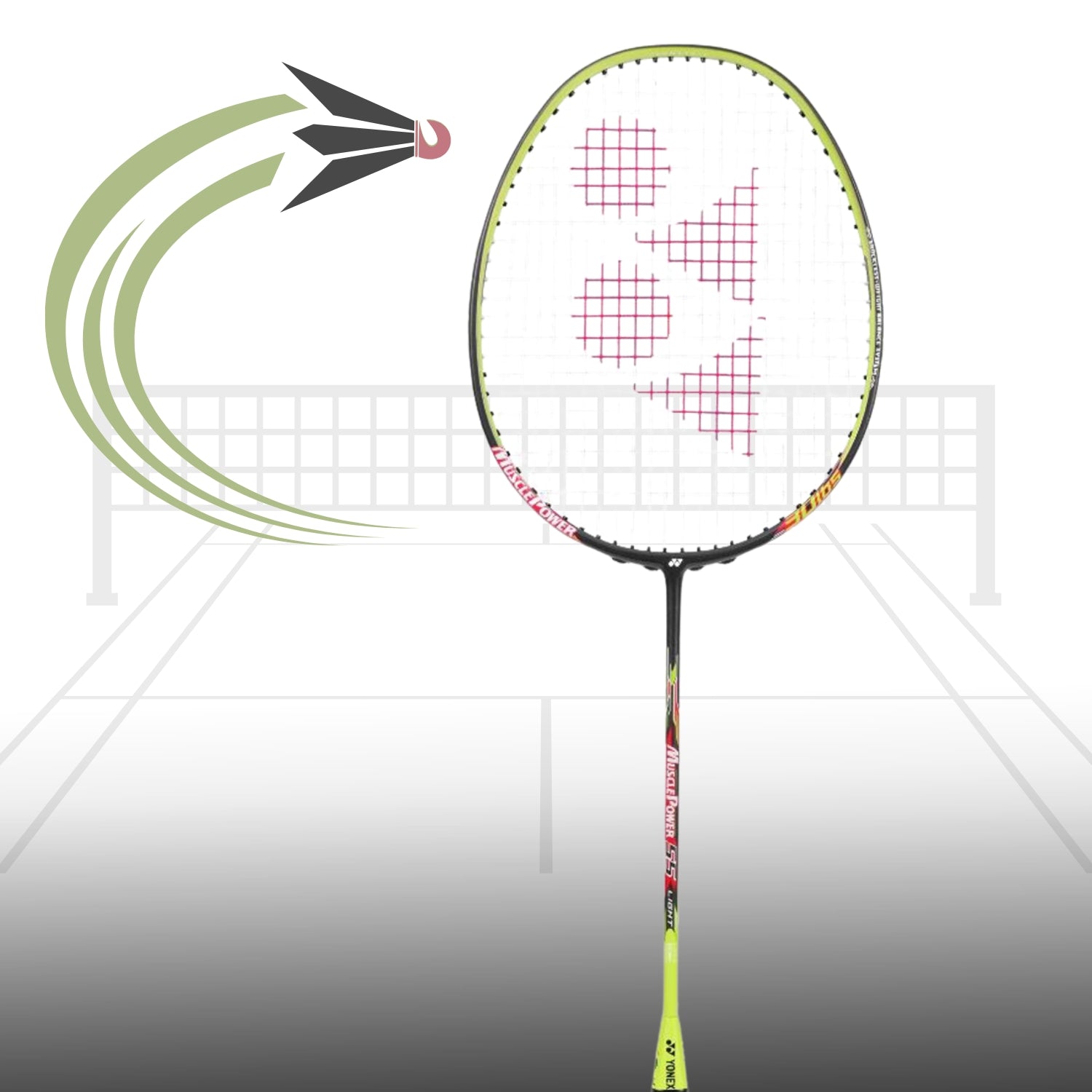 Yonex Muscle Power 55 Light Badminton Racquet,  4U/G4 - Light Green - Best Price online Prokicksports.com