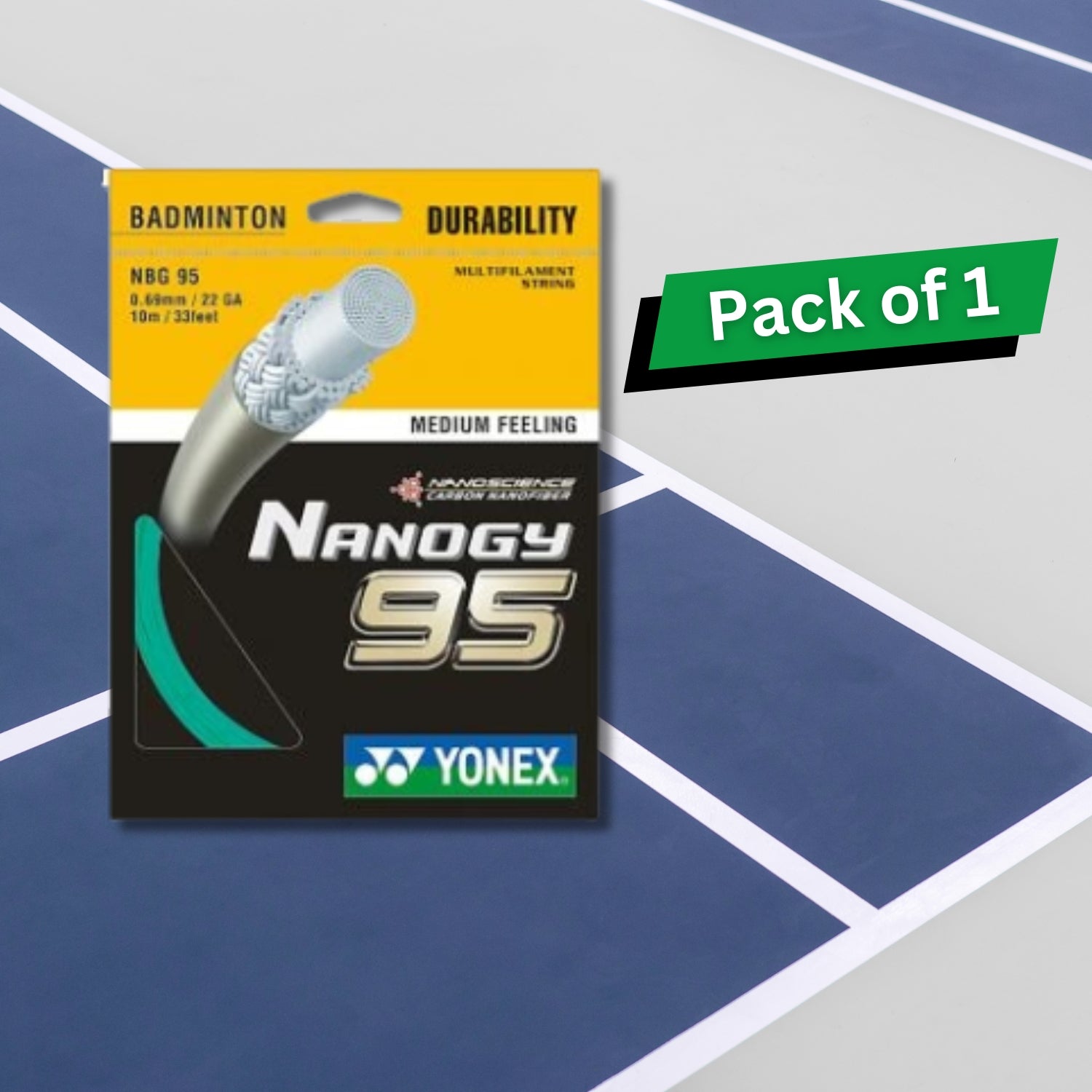 Yonex Nanogy 95 Badminton Strings, 0.69mm - Best Price online Prokicksports.com