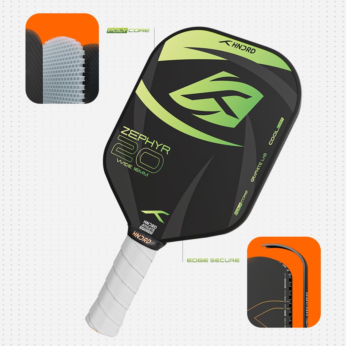Hundred Zephyr 20 Wide Pickleball Paddle, 16mm Core - Best Price online Prokicksports.com