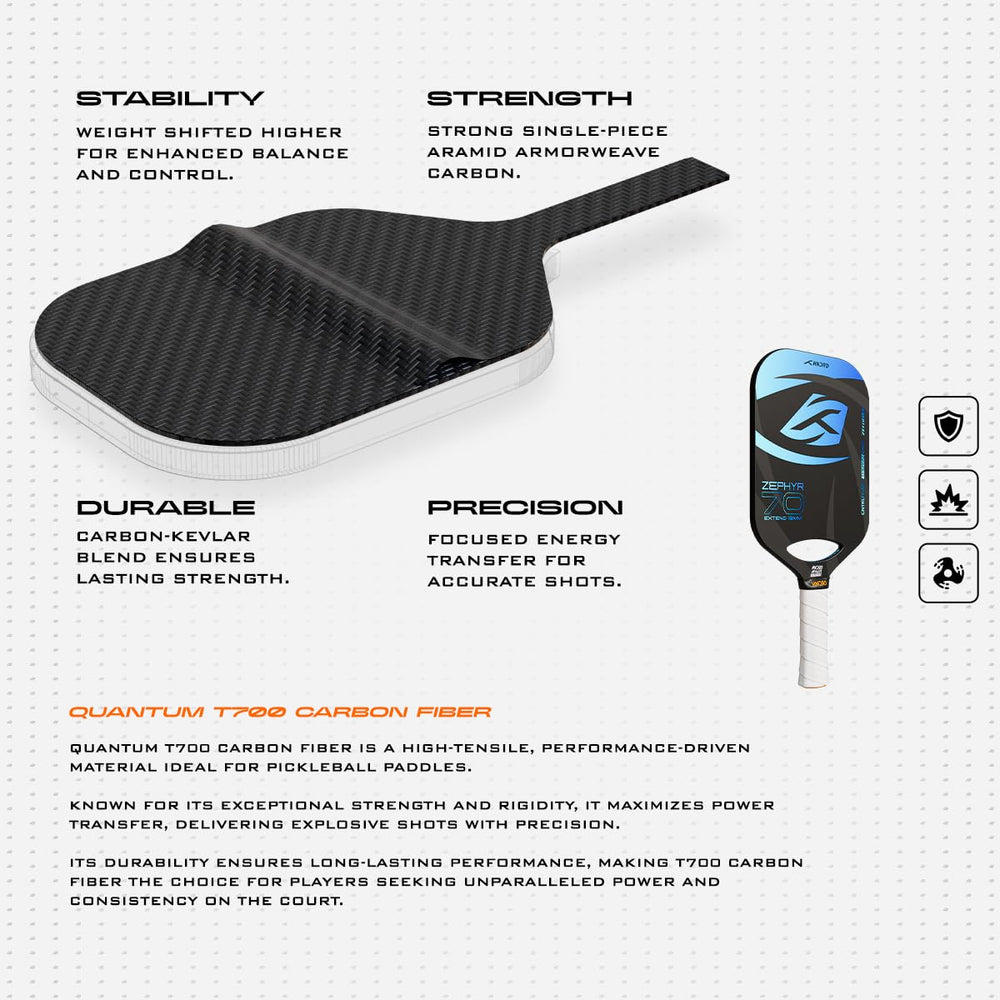 Hundred Zephyr 70 Extend Pickleball Paddle, 13mm Core (Power Play) - Best Price online Prokicksports.com