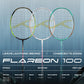 Hundred Flareon 100 Badminton Racket (Strung) | Carbon Fiber Frame | Speed Racket for Fast Swings with Full Cover | Max Tension 30 lbs
