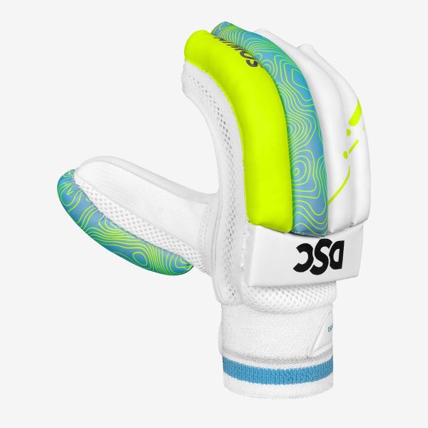 DSC Atmos Cricket Batting Gloves | Leather Palm, Cotton-Filled Finger Rolls & Airflow Gusset | Right Hand