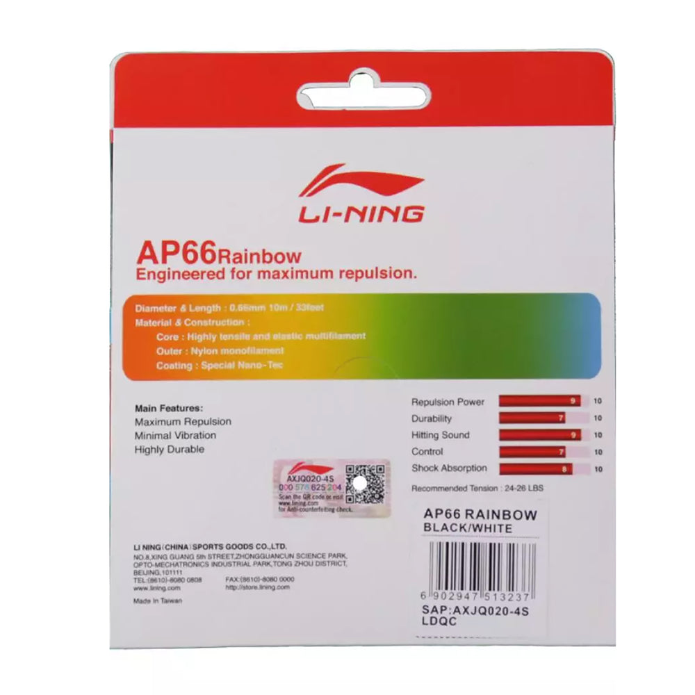 Li-Ning AP66 Rainbow Badminton Strings, 0.66mm - Best Price online Prokicksports.com