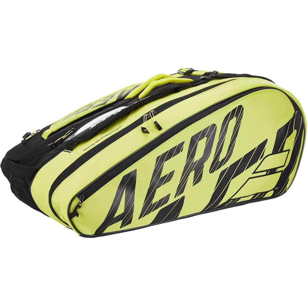 Babolat RHX6 Pure Aero Tennis Kitbag Black Yellow Prokicksports