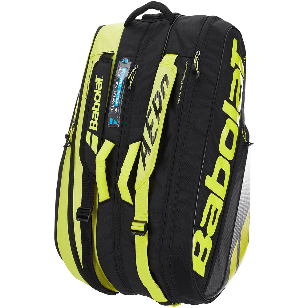 Babolat RHX6 Pure Aero Tennis Kitbag Black Yellow Prokicksports