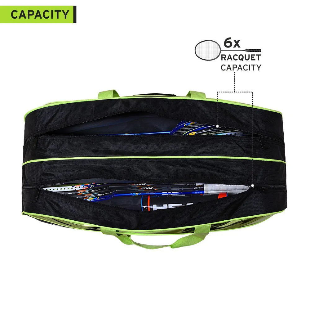 Head Inferno 70 Badminton Kitbag Green Black | Premium Racket Bag with Large Storage | Stylish & Durable Sports Kit Bag for Badminton Players - Best Price online Prokicksports.com