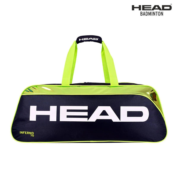 Head Inferno 70 Badminton Kitbag Green Black | Premium Racket Bag with Large Storage | Stylish & Durable Sports Kit Bag for Badminton Players