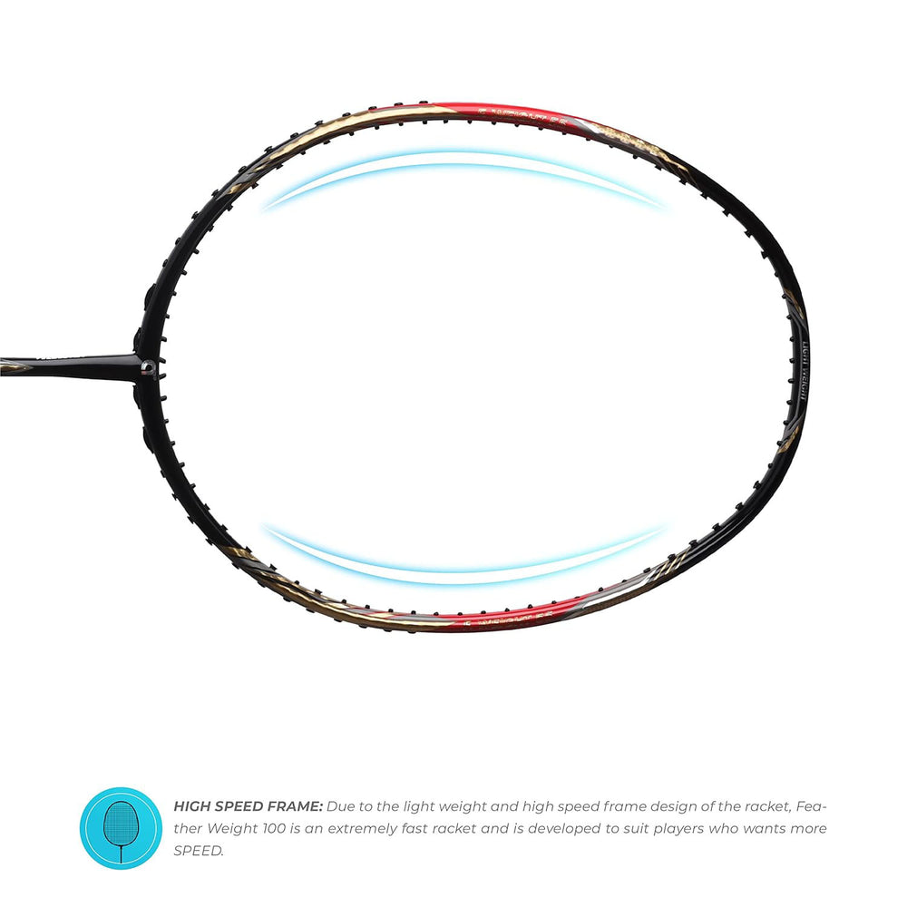 Apacs Feather Weight 55 Unstrung Badminton Racquet | Ultra-Light 58g Frame | High Modulus Graphite | Powerful Smash Control | Advanced Speed Racquet