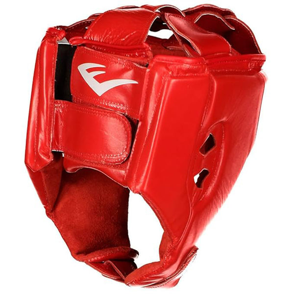 Everlast Amateur Open-Faced Competition Headguard – Red | Lightweight & Protective Boxing Headgear | Everlast headguard | Amateur Competition Headguard