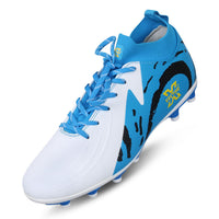 Vector X Octane 2.0 Soccer Football Studs – Imported PU Upper, PU Sole, Embossed Printing, White/Blue - Best Price online Prokicksports.com