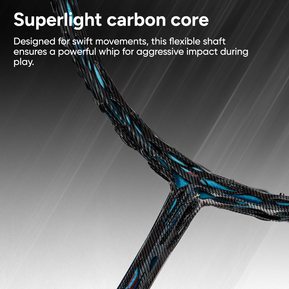 Hundred Nitrix 10 Badminton Racket (Strung) | Head-Heavy Carbon Fiber Attacking Racquet with Full Cover | Max Tension 30 lbs - Best Price online Prokicksports.com