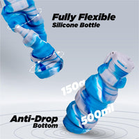 Vector X 500ML Foldable Silicone Water Bottle | Leak-Proof Cap with Lobster Hook | Ultra-Lightweight & Compact Hydration Bottle - Best Price online Prokicksports.com