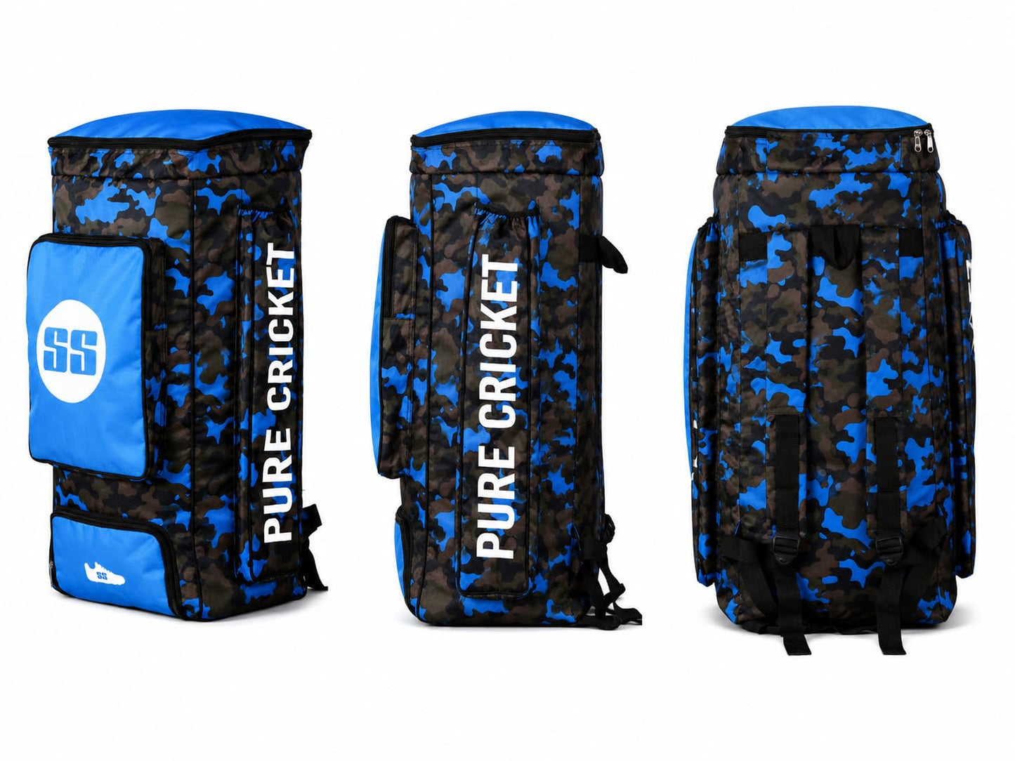 SS Camo Duffle Kit Bag (Blue Camo, Large) | Professional Lightweight Duffle Cricket Bag