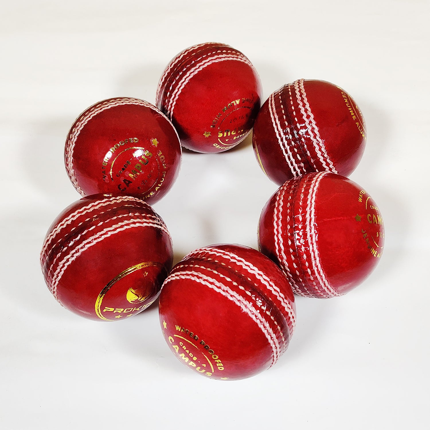 Prokick Campus Cricket Leather Ball Standard Size 1Pc Red