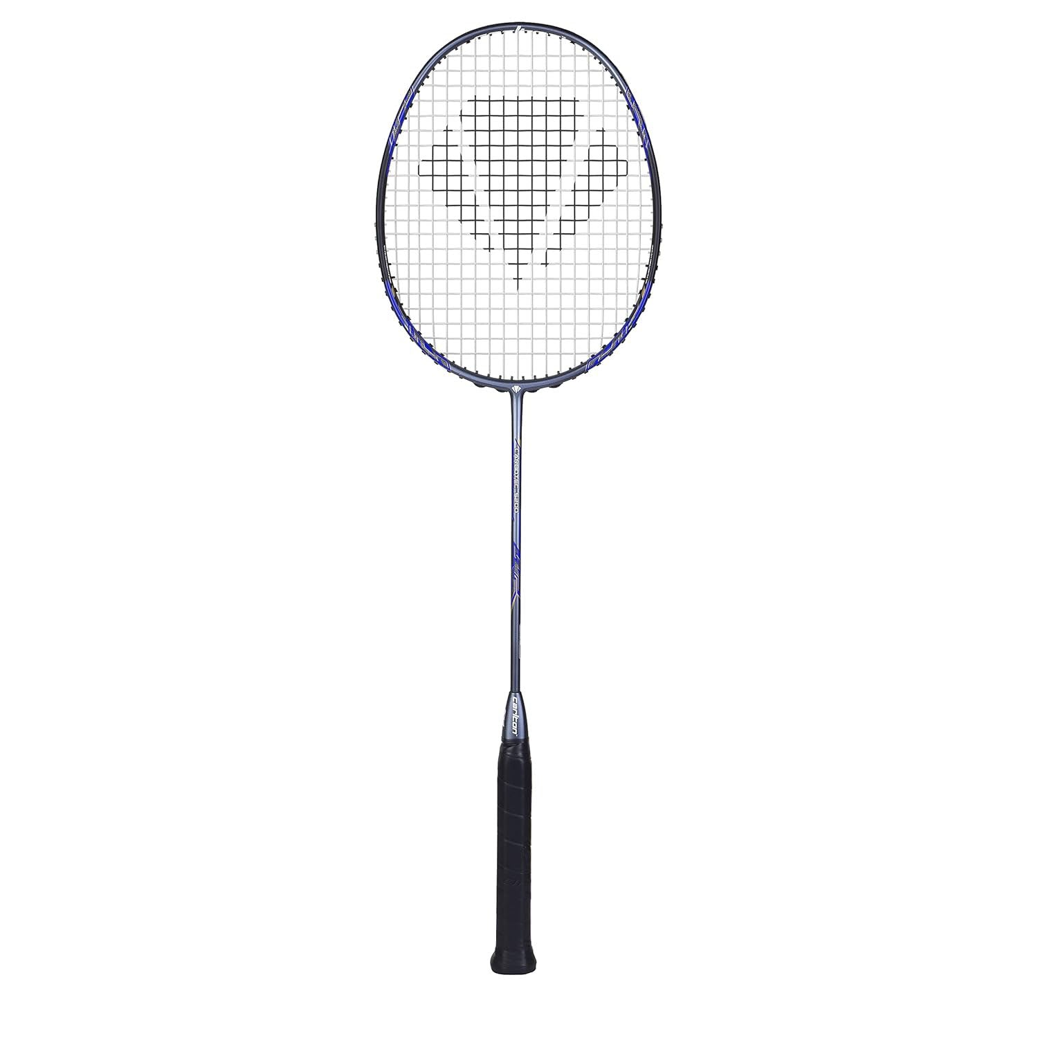 Carlton Carbotec 5200 Strung Badminton Racquet – High-Tension Carbon Frame Racket for Intermediate to Advanced Players | Black/Blue | Lightweight & Powerful - Best Price online Prokicksports.com
