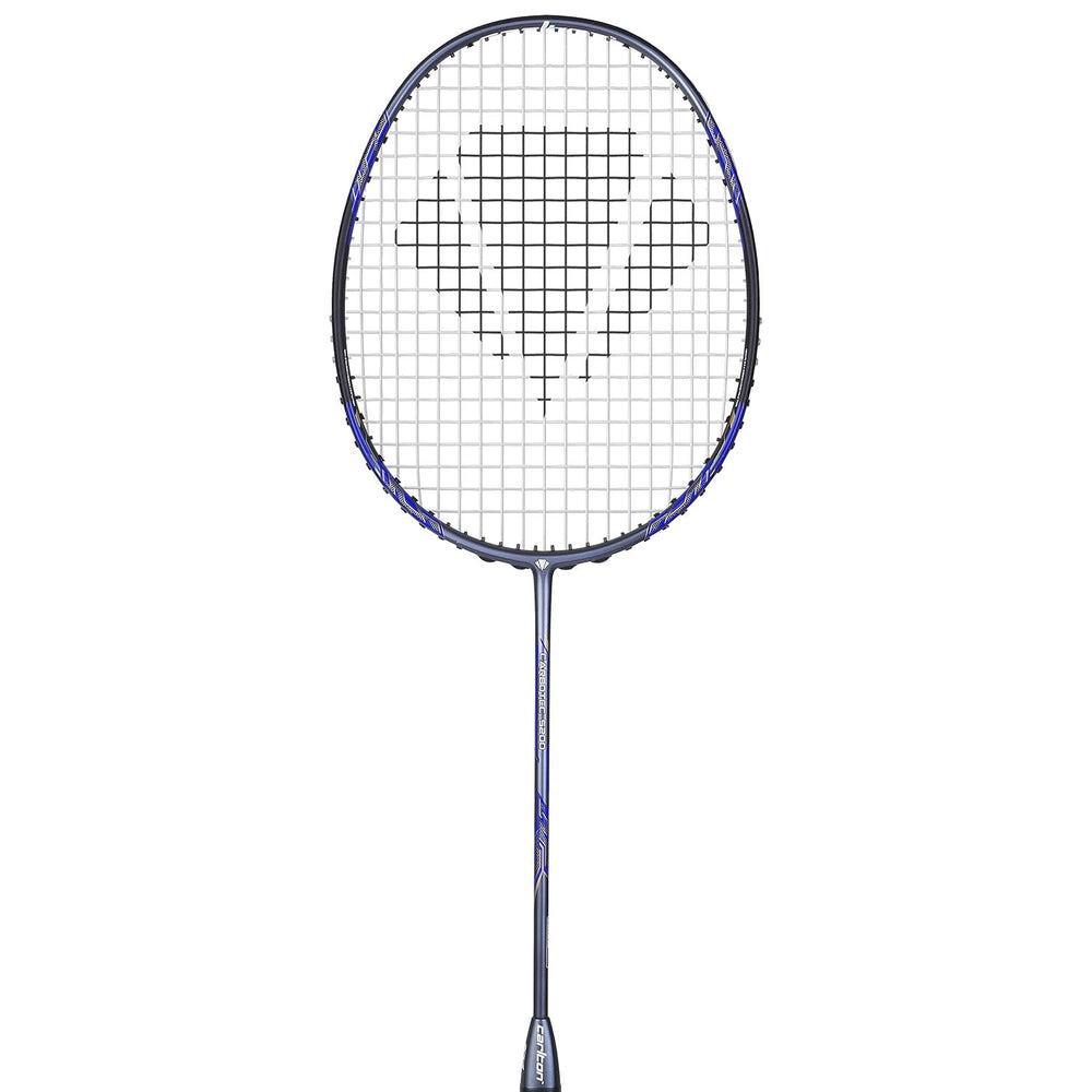 Carlton Carbotec 5200 Strung Badminton Racquet – High-Tension Carbon Frame Racket for Intermediate to Advanced Players | Black/Blue | Lightweight & Powerful - Best Price online Prokicksports.com