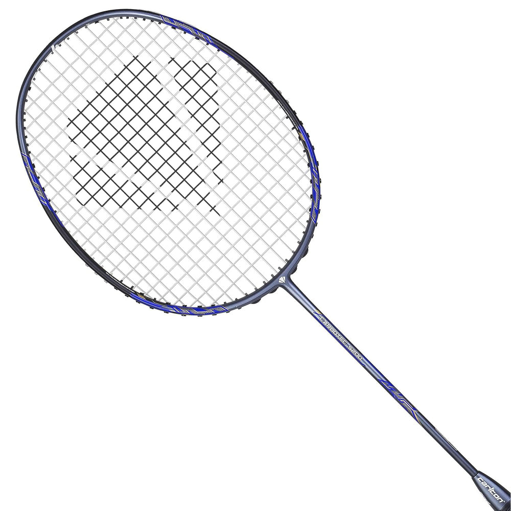 Carlton Carbotec 5200 Strung Badminton Racquet – High-Tension Carbon Frame Racket for Intermediate to Advanced Players | Black/Blue | Lightweight & Powerful - Best Price online Prokicksports.com