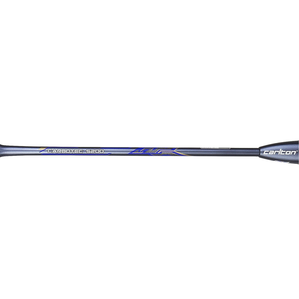 Carlton Carbotec 5200 Strung Badminton Racquet – High-Tension Carbon Frame Racket for Intermediate to Advanced Players | Black/Blue | Lightweight & Powerful - Best Price online Prokicksports.com