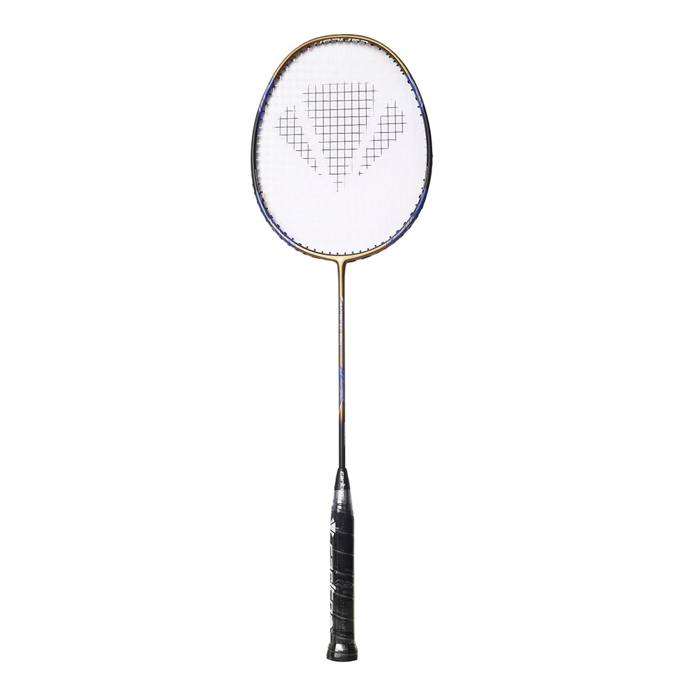 Carlton Carbotec 3000 Strung Badminton Racket – Durable Carbon Frame | Pre-Strung Racket for Intermediate Players | Gold/Blue | Power & Control Balance - Best Price online Prokicksports.com