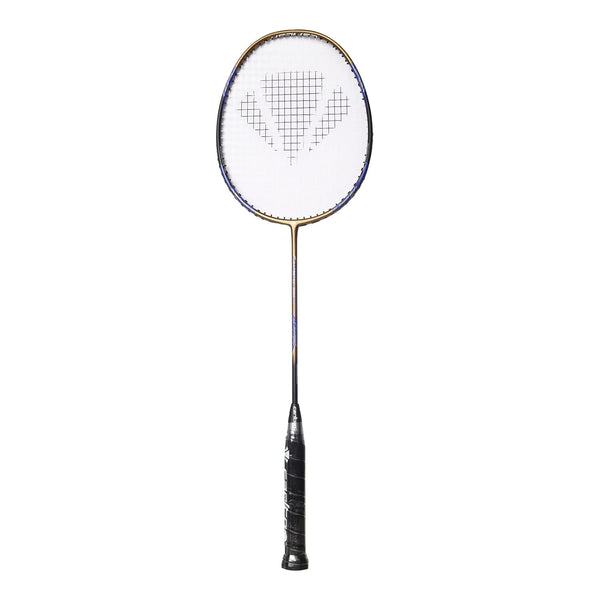 Carlton Carbotec 3000 Strung Badminton Racket – Durable Carbon Frame | Pre-Strung Racket for Intermediate Players | Gold/Blue | Power & Control Balance