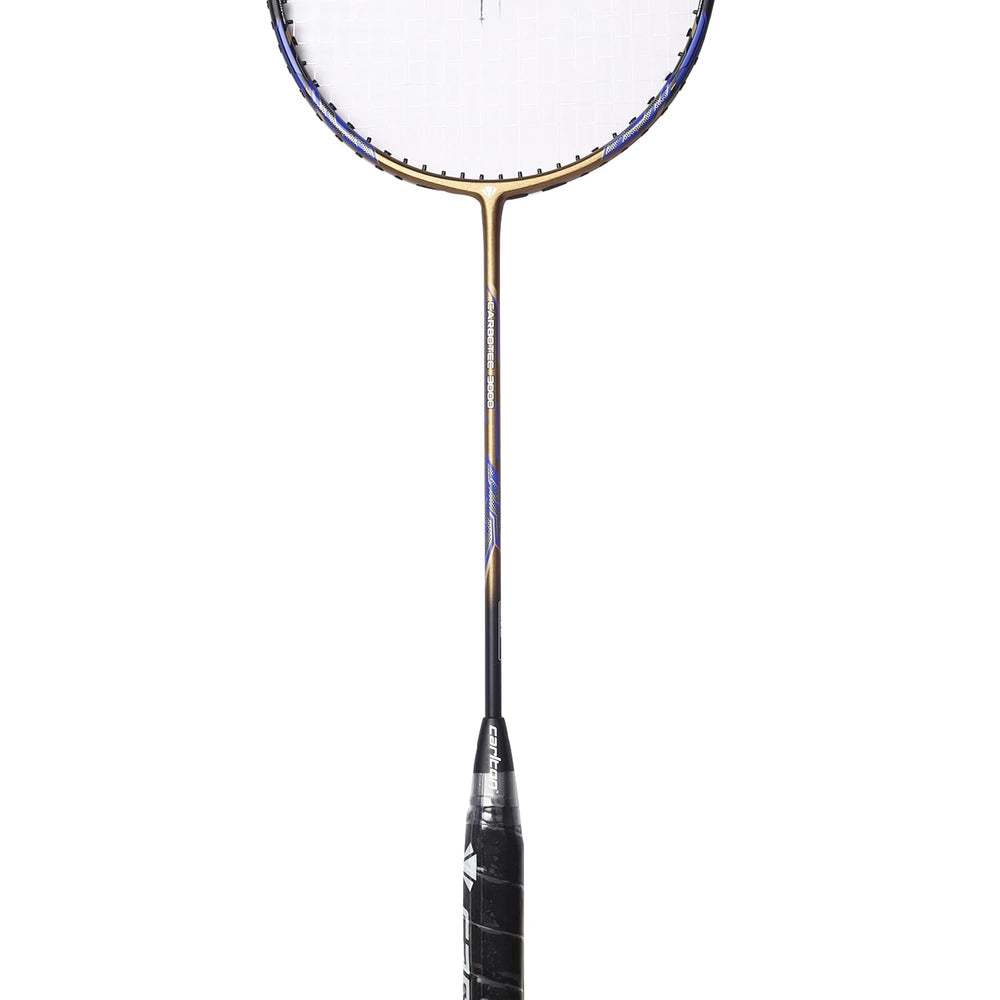 Carlton Carbotec 3000 Strung Badminton Racket – Durable Carbon Frame | Pre-Strung Racket for Intermediate Players | Gold/Blue | Power & Control Balance - Best Price online Prokicksports.com