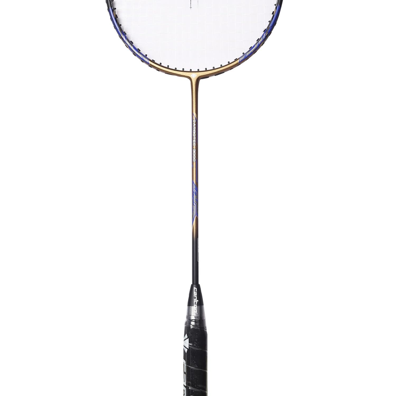 Carlton Carbotec 3000 Strung Badminton Racket – Durable Carbon Frame | Pre-Strung Racket for Intermediate Players | Gold/Blue | Power & Control Balance - Best Price online Prokicksports.com