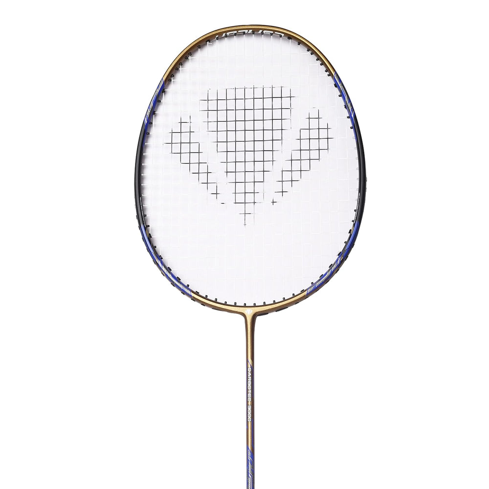 Carlton Carbotec 3000 Strung Badminton Racket – Durable Carbon Frame | Pre-Strung Racket for Intermediate Players | Gold/Blue | Power & Control Balance - Best Price online Prokicksports.com