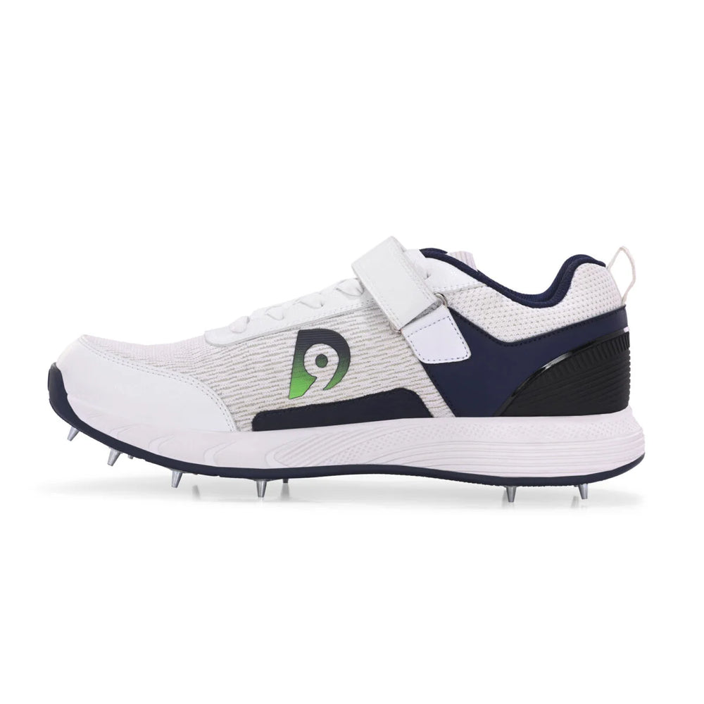 Dnine Warrior-2 Bowling Spikes Cricket Shoes –Blue/White, Superior Traction & Comfort for Bowlers - Best Price online Prokicksports.com