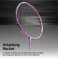 Hundred Nitrix 10 Badminton Racket (Strung) | Head-Heavy Carbon Fiber Attacking Racquet with Full Cover | Max Tension 30 lbs