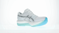 Asics Magic Speed 5 Unisex Running Shoes | White/Pure Silver, Carbon Plate, FF Leap & FF Blast Plus Cushioning, 7 mm Drop, 50 g Lighter, Engineered Mesh Upper, Speed & Race Day