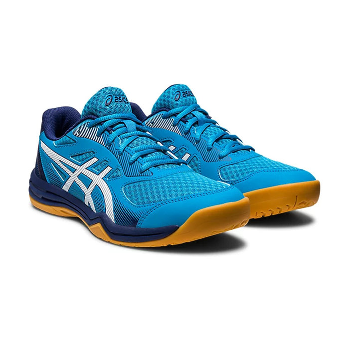 Asics Upcourt 5 Badminton Shoes | Black/Classic Red, Lightweight Design, Broad Mesh Paneling, Supportive Midfoot Overlays, Reinforced Toe & Heel Counter, Flexible Comfort Fit - Best Price online Prokicksports.com