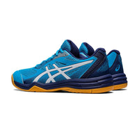 Asics Upcourt 5 Badminton Shoes | Black/Classic Red, Lightweight Design, Broad Mesh Paneling, Supportive Midfoot Overlays, Reinforced Toe & Heel Counter, Flexible Comfort Fit - Best Price online Prokicksports.com