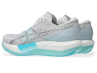 Asics Magic Speed 5 Unisex Running Shoes | White/Pure Silver, Carbon Plate, FF Leap & FF Blast Plus Cushioning, 7 mm Drop, 50 g Lighter, Engineered Mesh Upper, Speed & Race Day