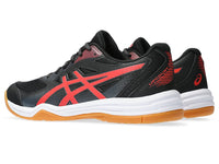 Asics Upcourt 5 Badminton Shoes | Black/Classic Red, Lightweight Design, Broad Mesh Paneling, Supportive Midfoot Overlays, Reinforced Toe & Heel Counter, Flexible Comfort Fit - Best Price online Prokicksports.com