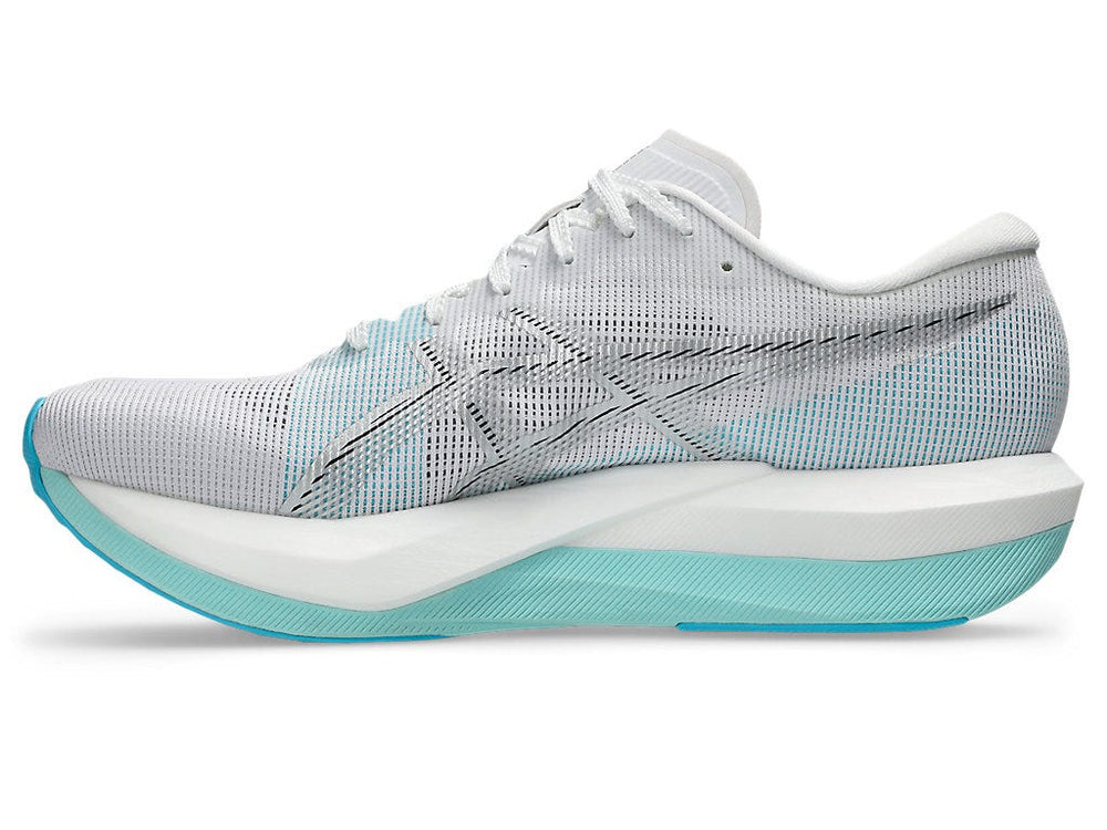 Asics Magic Speed 5 Unisex Running Shoes | White/Pure Silver, Carbon Plate, FF Leap & FF Blast Plus Cushioning, 7 mm Drop, 50 g Lighter, Engineered Mesh Upper, Speed & Race Day