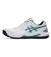 Asics Gel-Lethal Field 2 Men’s Cricket Shoes | White & Atlantis Blue, GEL Shock Absorption, Microfibre Leather Upper, Rubber Sole, Lightweight Comfort & Stability