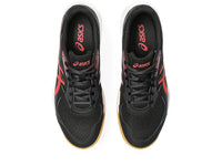 Asics Upcourt 5 Badminton Shoes | Black/Classic Red, Lightweight Design, Broad Mesh Paneling, Supportive Midfoot Overlays, Reinforced Toe & Heel Counter, Flexible Comfort Fit - Best Price online Prokicksports.com