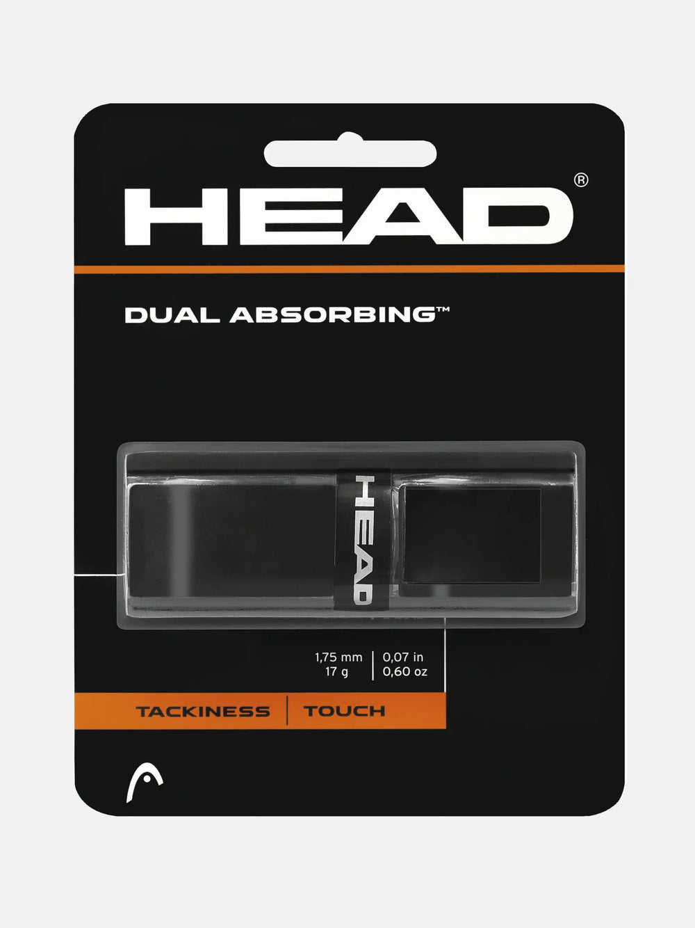 HEAD Dual Absorbing Tennis Replacement Grip | Cushioned, Sweat-Absorbing | Black
