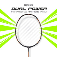 Apacs Dual Power Speed Badminton Racquet – Unstrung, Lightweight Graphite Frame, High Tension Support, Power & Speed Balance, With Cover Included - Best Price online Prokicksports.com