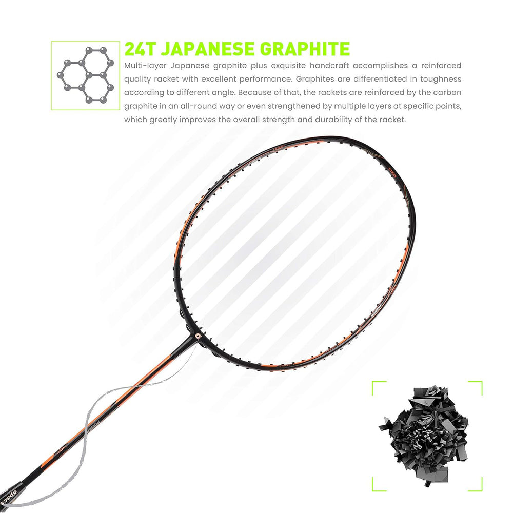 Apacs Dual Power Speed Badminton Racquet – Unstrung, Lightweight Graphite Frame, High Tension Support, Power & Speed Balance, With Cover Included - Best Price online Prokicksports.com