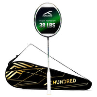 Hundred Predator Extra Strong Japan Made Graphite Unstrung Badminton Racket (38 lbs Max Tension) | Flexible Shaft Attacking Racquet with Full Cover - Best Price online Prokicksports.com