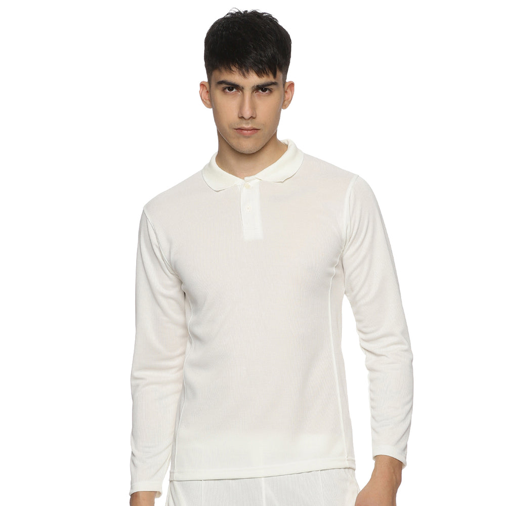 Prokick Elite Full Sleeves Cricket T-Shirt, Off White