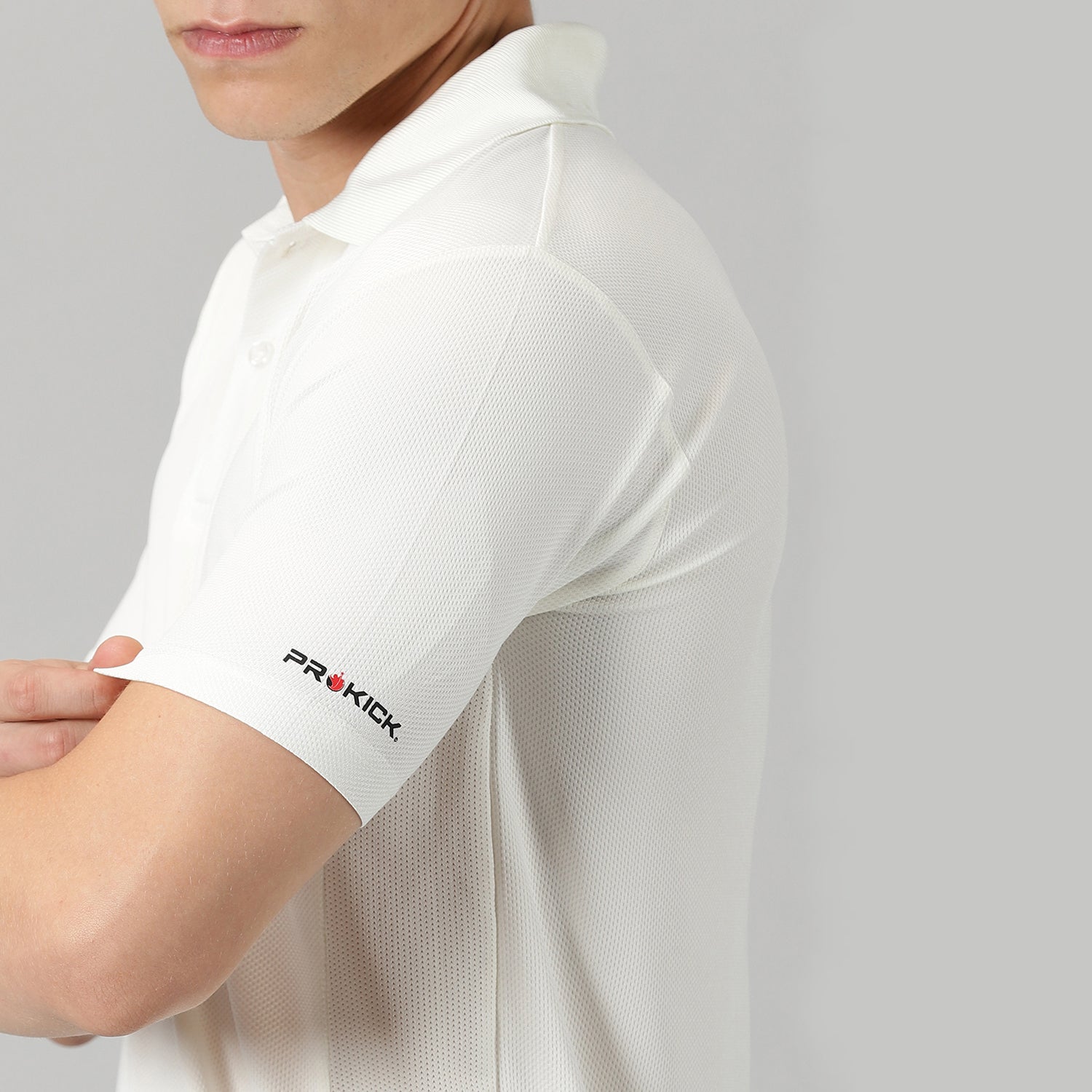 Prokick Elite Half Sleeves Cricket T-Shirt, Off White - Best Price online Prokicksports.com