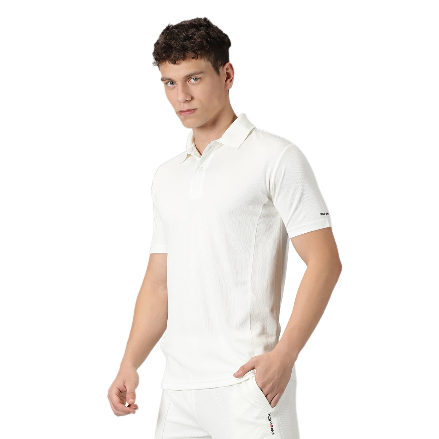 Prokick Elite Half Sleeves Cricket T-Shirt, Off White - Best Price online Prokicksports.com