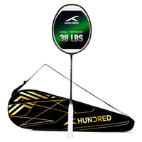 Hundred Predator Extra Strong Japan Made Graphite Unstrung Badminton Racket (38 lbs Max Tension) | Flexible Shaft Attacking Racquet with Full Cover - Best Price online Prokicksports.com