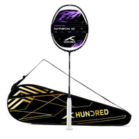 Hundred Nitrix 10 Badminton Racket (Strung) | Head-Heavy Carbon Fiber Attacking Racquet with Full Cover | Max Tension 30 lbs - Best Price online Prokicksports.com