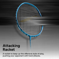 Hundred Nitrix 10 Badminton Racket (Strung) | Head-Heavy Carbon Fiber Attacking Racquet with Full Cover | Max Tension 30 lbs - Best Price online Prokicksports.com