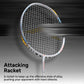 Hundred Nitrix 10 Badminton Racket (Strung) | Head-Heavy Carbon Fiber Attacking Racquet with Full Cover | Max Tension 30 lbs