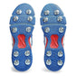 Asics Speed Menace FF Metal Spikes Cricket Shoes - White/Tuna Blue - Best Price online Prokicksports.com